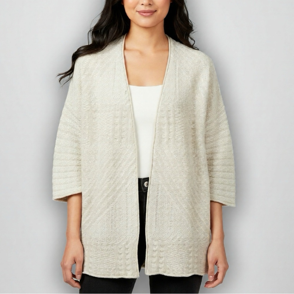 Simons Icône Cotton Textured Cardigan Boho Open Knit